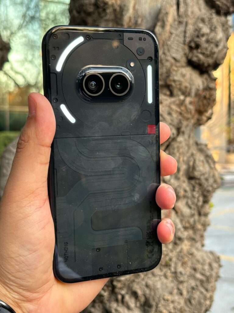 The Nothing Phone (2a) has a see-through back with the camera in the middle.