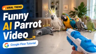 How to Create Viral Funny AI Parrot Videos With Google Flow – Full Prompt Included