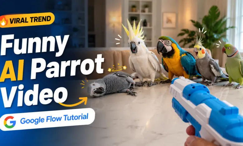 How to Create Viral Funny AI Parrot Videos With Google Flow – Full Prompt Included